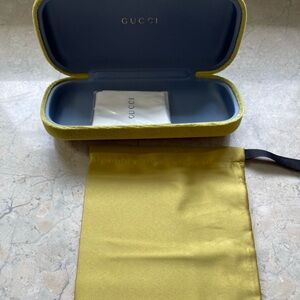 Gucci Mustard Sunglasses Case with Pouch